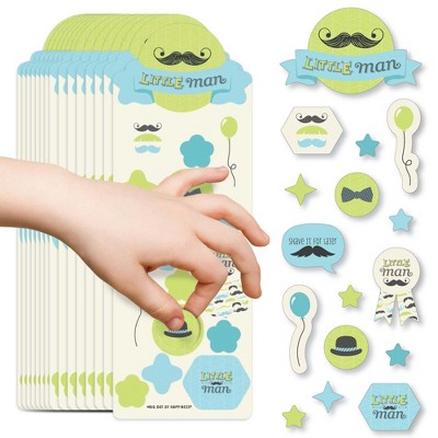 Big Dot of Happiness Dashing Little Man Mustache Party - Birthday Party Favor Kids Stickers - 16 Sheets - 256 Stickers