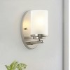 Dewdrop Farmhouse 1-Light Bathroom Vanity Light Brushed Nickel Iron Finish with Glass Shade ETL Certified Wall Mounted Fixture for Bedroom Hallway - 2 of 4