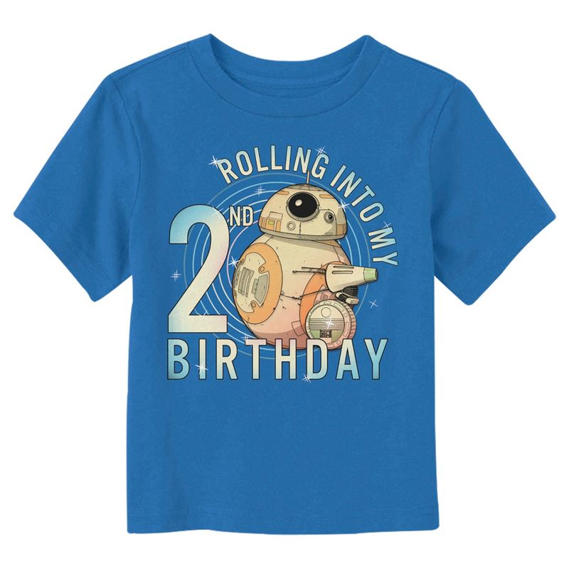 Toddler's Star Wars Rolling Into My 2nd Birthday BB-8 T-Shirt, 1 of 4