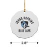 Johns Hopkins University Blue Jays Logo Porcelain Scalloped Holiday Christmas Tree Ornament - 3 of 4