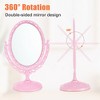Unique Bargains Oval Shaped Double Sided 360° Rotating Makeup Mirror 1 Pc - 3 of 4