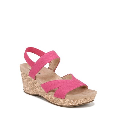 NATURALIZER Womens Pink Slip Resistant Adjustable Genn-twirl Round Toe Wedge Slip On Thong Sandals Shoes M main image 0