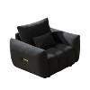 Vynxaria Modern 36.8" Teddy Fabric Sofa Chair, Black, Sturdy Solid Wood Frame, High-Resilience Sponge, Curved Backrest - 2 of 4
