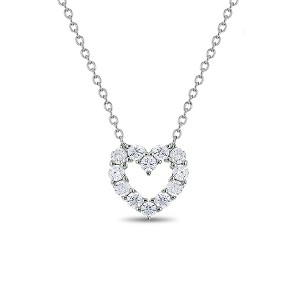 Girls' Open CZ Heart Sterling Silver Necklace - In Season Jewelry - 1 of 4