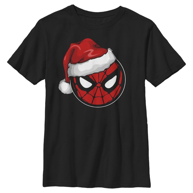 Boy's Marvel Christmas Spider-Man Santa Hat T-Shirt, 1 of 6
