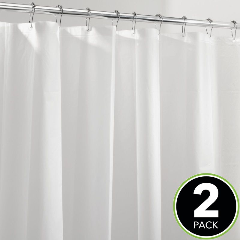 mDesign Long PEVA 72" x 72" Waterproof Shower Curtain Liner, 2 of 9