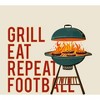 Grill, Eat, Repeat, Football Adult Crew Neck Short Sleeve Tee - 2 of 2