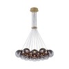 Rennnsan Lumi 19-Light Brass Modern Glam Bubble Chandelier, Sputnik Globe Chandelier with Gradient Gray Glass Shades for Living Room - 3 of 4