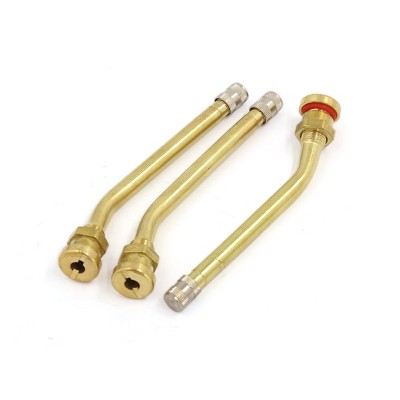 Unique Bargains Brass 60 Degree Angle Bent Tyre Tire Valve Stem Cap for Truck 3 Pcs