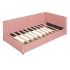 Twin Size Sofa Bed Frame, Linen Fabric Upholstered Daybed with 2 Storage Drawers, No Box Spring Needed - ModernLuxe - 4 of 4
