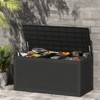 Naysaye Deck Boxes, 2-Piece 100 Gal Outdoor Storage Deck Box, Small Patio Storage Bin for Garden Tools, Black, 48.03"*21.46"*24.53" - 2 of 4