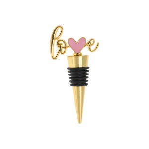 Unique Bargains Bottle Stoppers Heart with "Love" Zinc Alloy PTR Rose 3.54"x1.77"x0.79" 1 Pc - 1 of 3