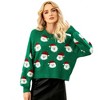 BLUEMING Women's Christmas Top Long Sleeve Round Neck Santa Claus Knitted Sweater Pullover Top - 4 of 4