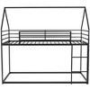 PAGED Twin over Twin House Loft and Bunk Bed with Ladder and Slide for Bedroom and Dormitory, Black - 4 of 4