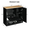 BENCMATE Pet Bowl Hidden Bowls Feeding Station, Organizational Space for Pet Food and Accessories in Kitchen, Living Room, Black, 38.58"*19.29"*8.27" - 3 of 4