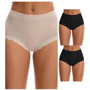 INSPIRE CHIC 3 Packs Women's High Waisted Breathable Tummy Control Underpants - 1 of 4