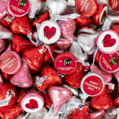 100 Pcs Valentine's Day Candy Red Hershey's Kisses Milk Chocolate (1lb ...