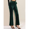 Allegra K Women's Velvet Tie Waist Stretchy Wide Leg Pants with Pockets - 2 of 4