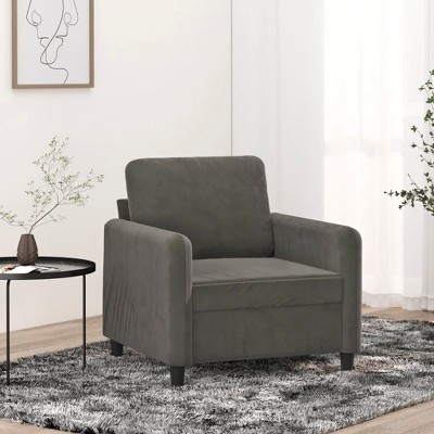 vidaXL Sofa Chair Dark Gray 23.6 in. Velvet