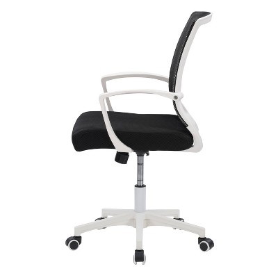 ErgoComfort 23" Black Mesh & Plastic Swivel Task Chair with Lumbar Support