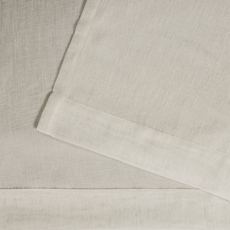 Set of 2 Belgian Textured Linen Rod Pocket Sheer Window Curtain Panels - Exclusive Home, 5 of 9