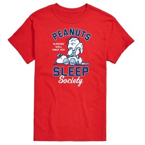 Men's - Peanuts - Peanuts Sleep Society Short Sleeve Graphic T-Shirt - 1 of 4