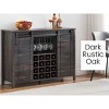 homfan Farmhouse Buffet Cabinet with Sliding Barn Door, Rustic Sideboard, Farmhouse Sideboard with Adjustable Shelf for for Dining Room, Kitchen - 3 of 4
