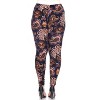 Women's Plus Size Printed Leggings - One Size Fits Most Plus - White Mark - 3 of 3