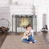 Tangkula 3-Panel Fireplace Screen Decoration Cover Baby Child Pets Safty Folded Fire Doors - 3 of 4