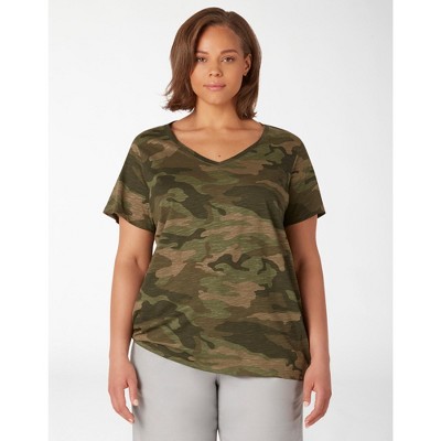 Momme and More Womens Green Camo V-Neck Camouflage Top | S/m/l/xl