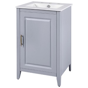 Dexmalle White 20.3" Bathroom Vanity with Door Shelf - 1 of 4