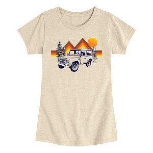 Girls' - Instant Message - Off Road Vehicle Stripes Fitted Short Sleeve Graphic T-Shirt - 1 of 4