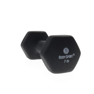 Body Sport Neoprene Dumbbell Weight, Strength Training Equipment for Home Gym, Black - 1 of 4