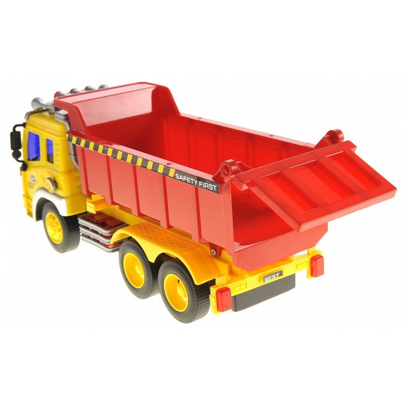 Insten Friction Powered Dump Truck Toy With Lights And Sound, 4 of 9