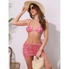INSPIRE CHIC Women's Water Ripples Colorblock Halter Bikini Sets, Tie Back Top Triangle Bottom Mesh Cover Up Swimwear 1 Set - 4 of 4