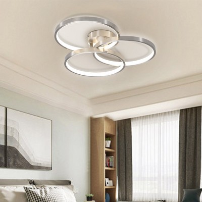 LOVMOR Three ring design, contemporary semi-flush mount with inner ring illumination Ceiling lamp