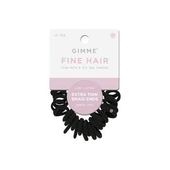 Gimme Beauty X-Fine Mini Hair Tie Bands - Black - 25ct