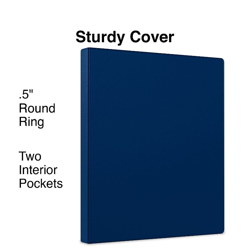 Staples Simply .5-inch Round 3-Ring Non-View Binder Navy (26648) 26648-CC, 2 of 8