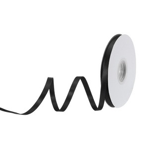 Unique Bargains Polyester Soft Decorative Cake Box Gift Wrapping Ribbon 3/8" x 25 Yard Black - 1 of 4