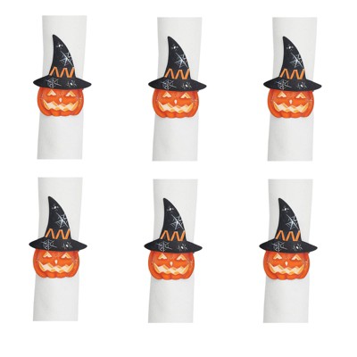 Gallerie II Witchy Pumpkin Napkin Ring Set of 6