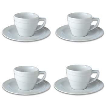 Bruntmor 4 Oz Espresso Cups And Saucers Set, Made Of Pro-grade Porcelain  That's Chip Resistant, BPA, Cadmium And Lead Free, Microwave, Oven and  Dishwasher Safe (Set of 4, White Ceramic) 