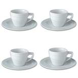 BergHOFF Essentials Porcelain Espresso Cups and Saucers Set, White