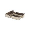 Cheung's Weston Set of 3 Rustic Metal Accent White Wood Crates - 3 of 4