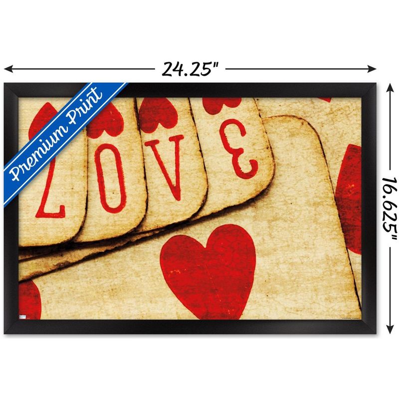 Trends International Tom Quartermaine - Playing Cards with Love Framed Wall Poster Prints, 3 of 7