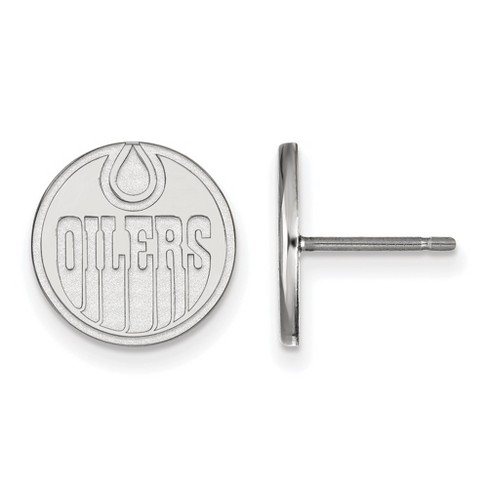 Black Bow Jewelry Sterling Silver Edmonton Oilers NHL Stud Earring - image 1 of 3