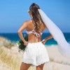 Women's White Eyelet Ruffled Trim Beach Cover-Up Shorts - Cupshe - 2 of 4