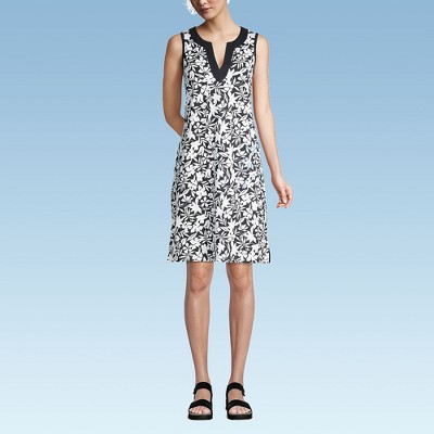 Lands' End Women's Cotton Jersey Sleeveless Swim Cover-up Dress