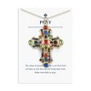 Anna-Kaci Stained Glass Rhinestone Patonce Cross Necklace with Message Card & Envelope Jewelry Gift - 2 of 4