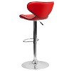 Emma and Oliver 2 Pack Contemporary Cozy Mid-Back Vinyl Adjustable Height Barstool with Chrome Base - 3 of 4