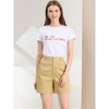 Allegra K Women's Cargo High Waist Boyfriend Slant Pocket Cotton Shorts - 3 of 4